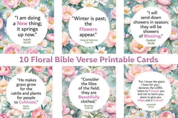 Download Floral Bible Verse Printable Cards - Premium Resources