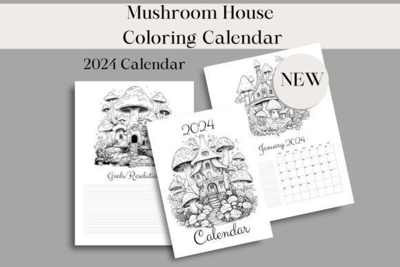 Download Coloring Mushroom House Calendar 2024 - Calendar 2024 Collection