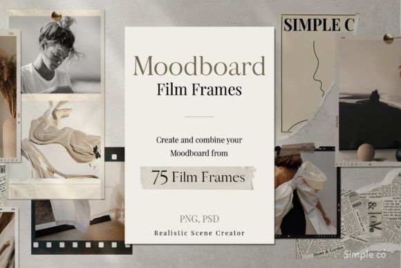 Download 75 Film Frames Moodboard Mockup Bundle - Moodboard Collection