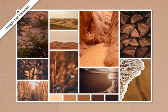 Download Photo Collage Moodboard Template Brown - Moodboard Collection
