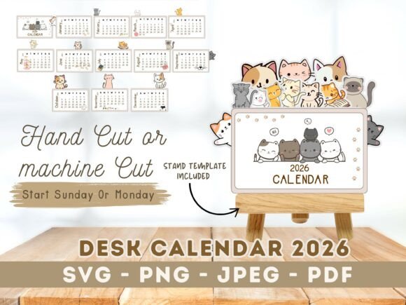 Download Cat Desk Calendar 2026 - Desk calendar 2026 Collection