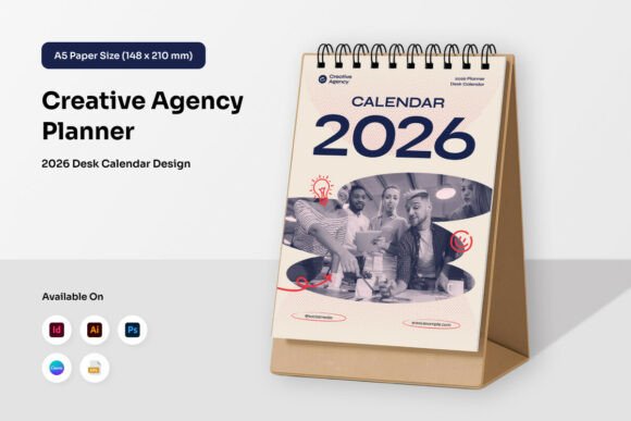 Download Modern Agency Desk Calendar 2026 - Desk calendar 2026 Collection
